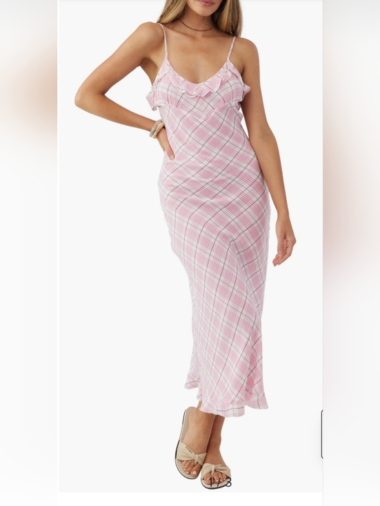 O'Neill Dresses & Skirts - O'Neill Pink Plaid Lightweight Slip Dress